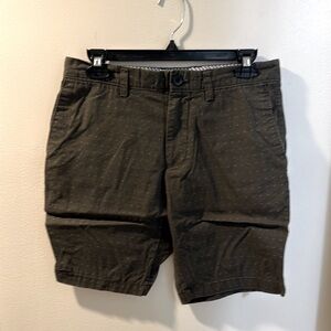 Olive Green, x and dot print shorts, size 29